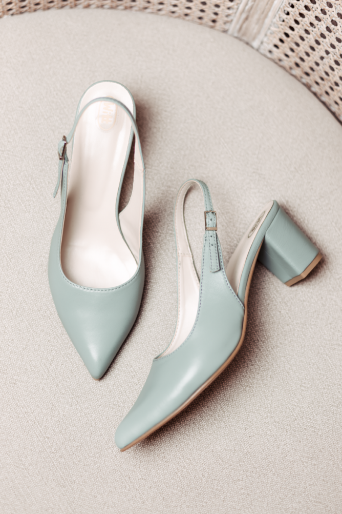 model 502 dzielony - skóra kolor MINT CIEMNY, obcas nr 6, wys. 6cm, powlekany - skóra kolor MINT CIEMNY, zapięcie 115 - skóra kolor MINT CIEMNY